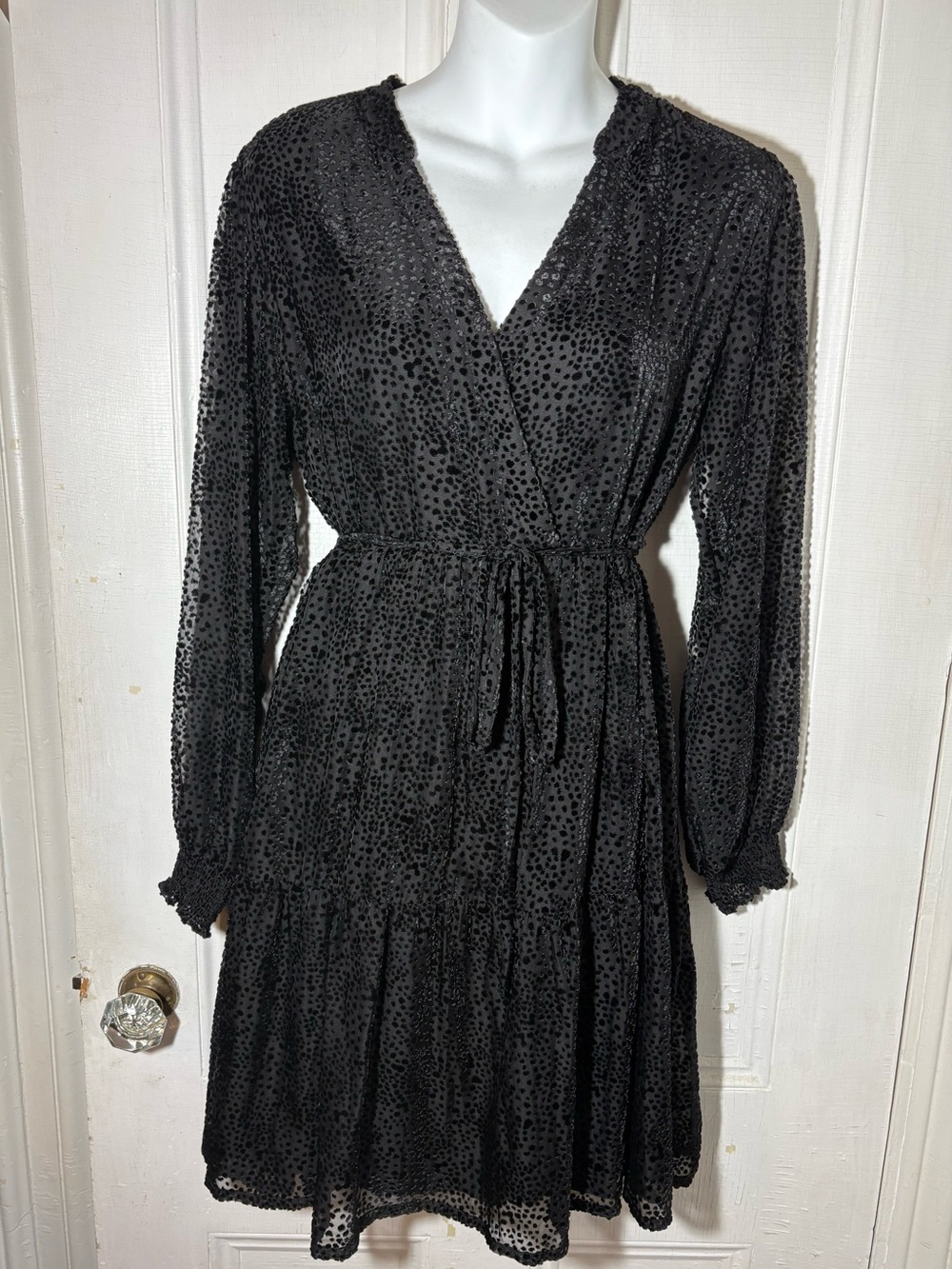 Copper and Black Fat Face UK brand velvet burnout black day dress party dress M